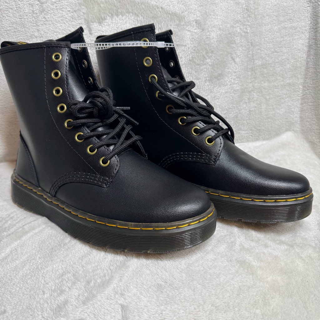 Dr. Martens Zavala Combat Black Boots Women Sz 8 (Us) Men 7 Airwair New No Box